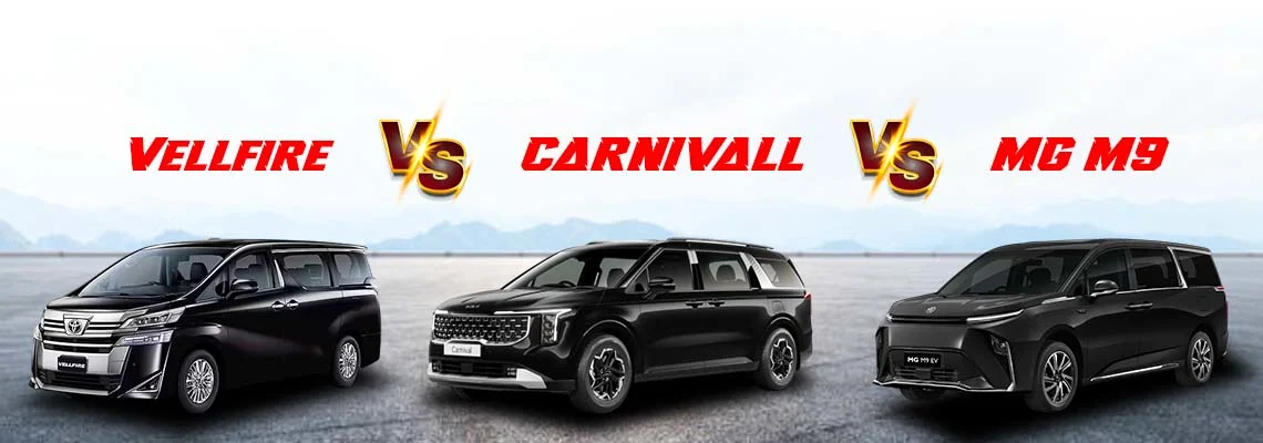 MG M9 EV vs Carnival vs Vellfire